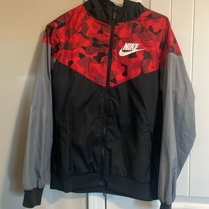 Black/Red/Grey Nike Windbreaker Jacket Youth XL